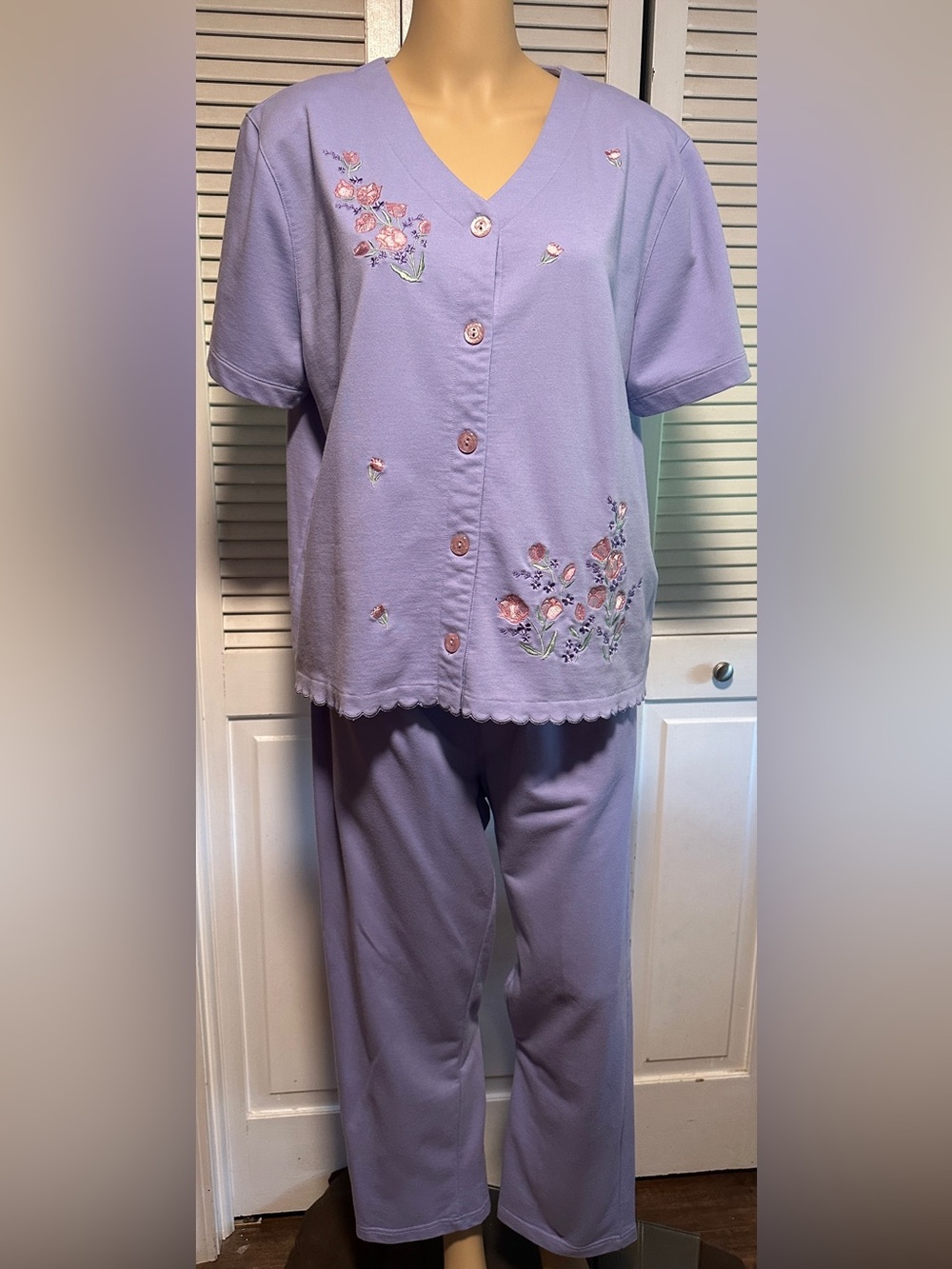 Draper’s & Damon’s Lavender Spring Floral Outfit Top & Pants XL/PL